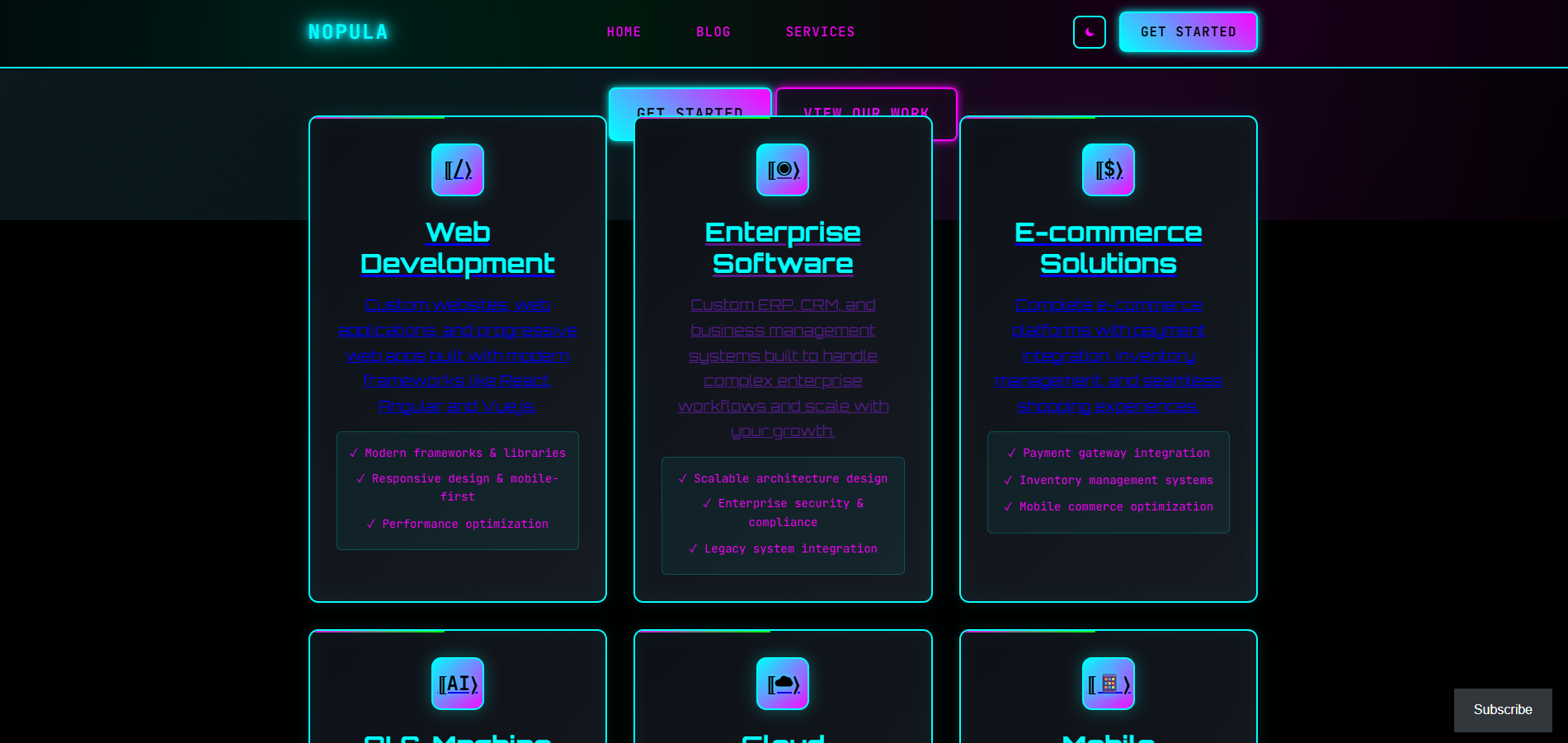 Nopula E-Commerce Interface